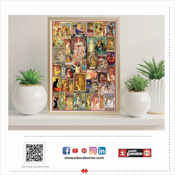 Educa - Art Nouveau Poster Collage Jigsaw Puzzle (1000 Pieces)