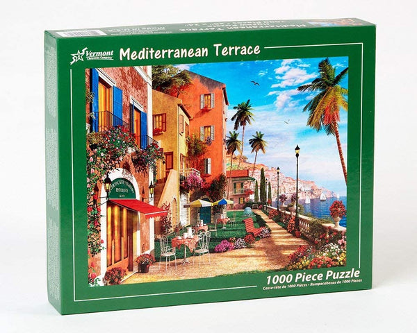 Vermont Christmas Company Mediterranean Terrace Jigsaw Puzzle 1000 Puzzle