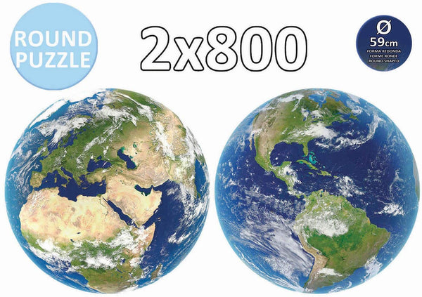 Educa - 2x800 Piece Planet Earth Round Jigsaw Puzzle (1600 Pieces)