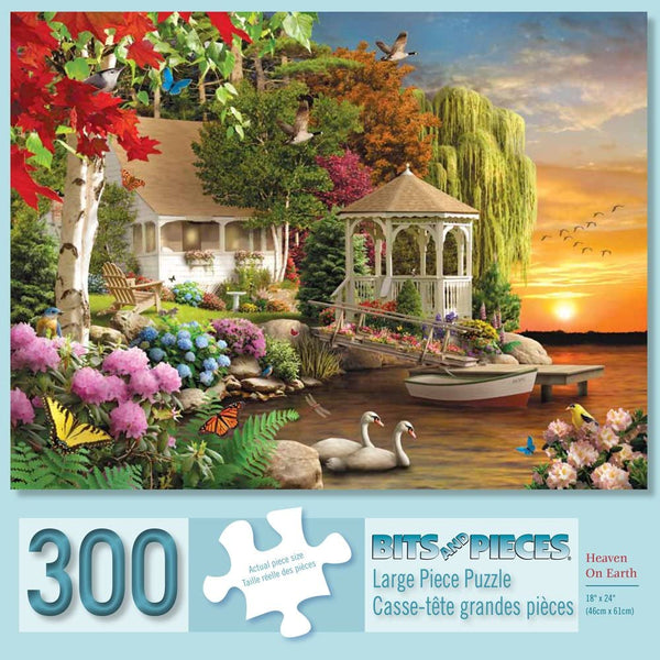 Bits and Pieces - 300 Large Piece Jigsaw Puzzle - Heaven on Earth - Spring Sunset Jigsaw by Artist Alan Giana