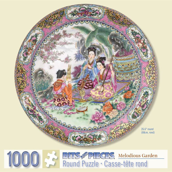 Bits and Pieces - 1000 Piece Round Puzzle - Melodious Garden, Geisha - - 1000 pc Jigsaw