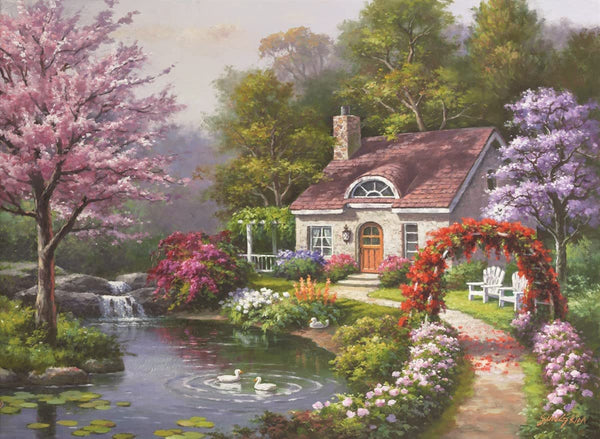 Anatolian - Spring Cottage In Full Bloom Jigsaw Puzzle (1500 Pieces)