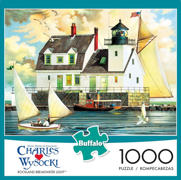 Buffalo Games - Charles Wysocki - Rockland Breakwater Light - 1000 Piece Jigsaw Puzzle
