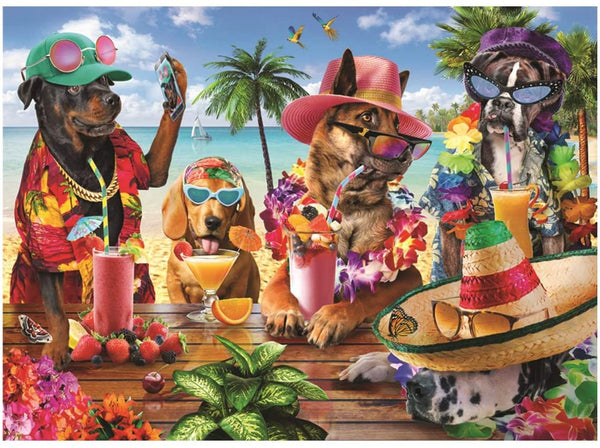 Anatolian - Dogs Drinking Smoothie Jigsaw Puzzle (1000 Pieces)