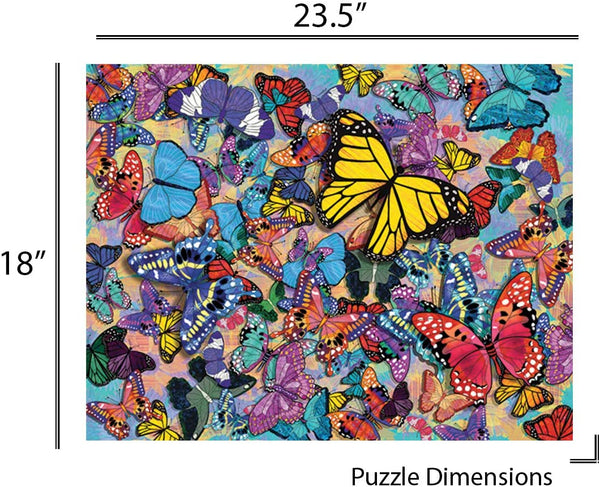 Springbok Puzzles - Butterfly Frenzy - 500 Piece Puzzle - Large 18