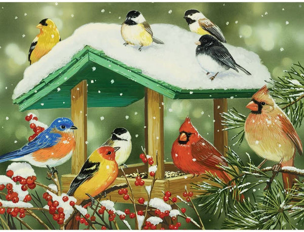 Bits and Pieces - 500 Piece Jigsaw Puzzle - Winter Treats - Birds by Artist William Vanderdasson