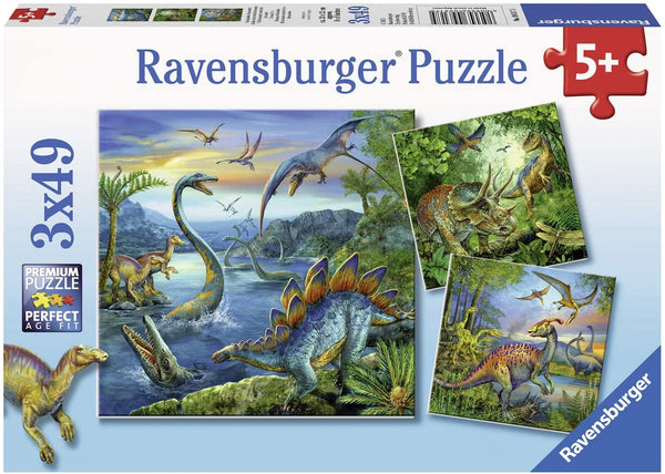 Ravensburger - Dinosaur Fascination Puzzle 3x49 pc , Children's Puzzles 9317