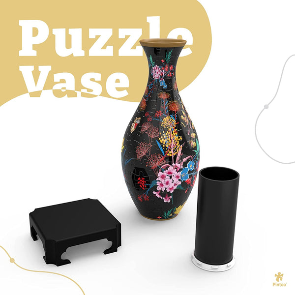 Pintoo - Vase Elegant Floral Print Plastic Jigsaw Puzzle (160 Pieces)