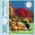 Bits and Pieces - Midnight Halloween Black Cat Pumpkin Jack-O-Lantern Full Moon by Alan Giana Jigsaw Puzzle (300 Pieces)