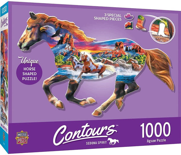 Masterpieces - Contours Shaped Running Horse Shape Jigsaw Puzzle (1000 Pieces)