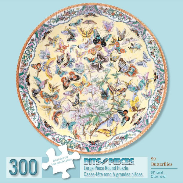 Bits and Pieces - 300 Piece Round Jigsaw Puzzle - Ninety-Nine Butterflies