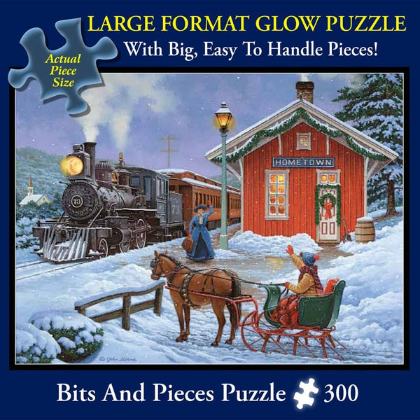Bits and Pieces - Home For the Holidays by Artist John Sloane 300 Large Piece Glow in the Dark - 18
