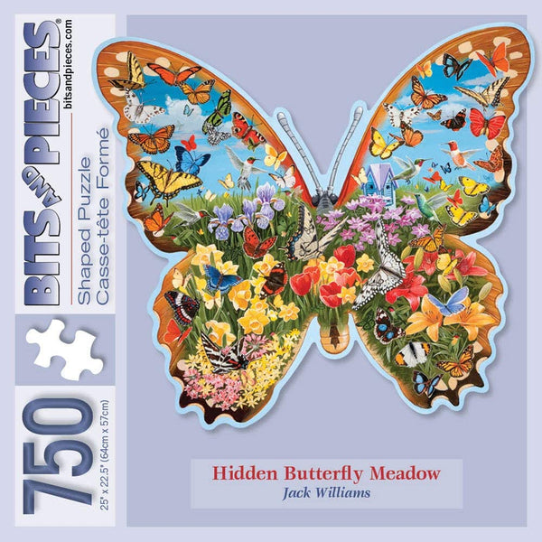 Bits and Pieces - Hidden Butterfly Meadow 750 Shaped Piece Jigsaw Puzzles - 20