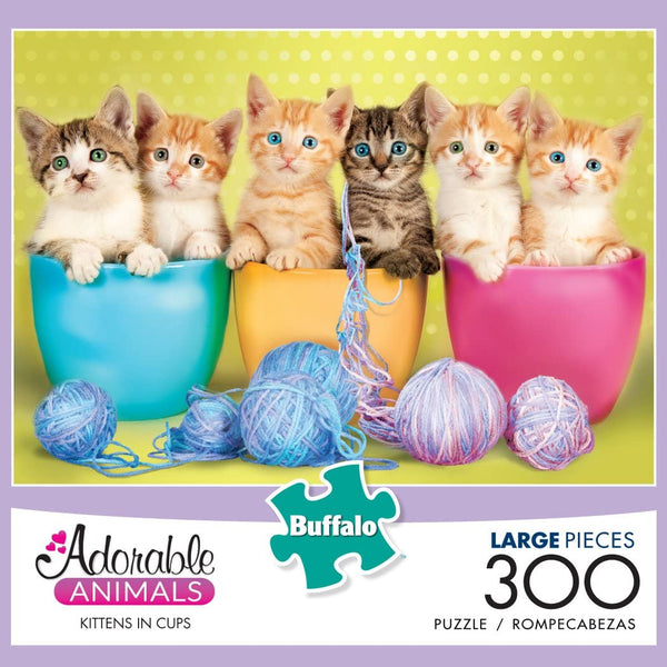 Buffalo Games Adorable Animals: Kittens in a Cup Jigsaw Puzzle (300 Large Piece)
