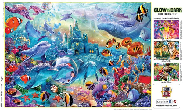 Masterpieces - Hidden Image Glow Sea Castle Delight Jigsaw Puzzle (500 Pieces)