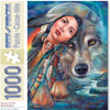 Bits and Pieces - 1000 Piece Jigsaw Puzzle - Dream of the Wolf Maiden Native American Wolf - by Artist Gloria West