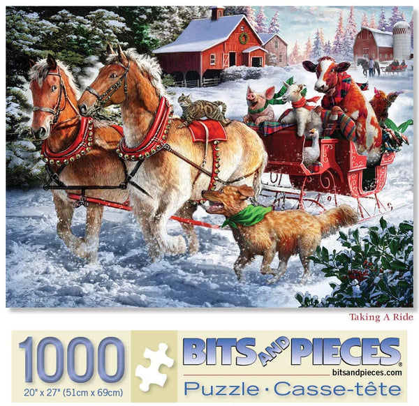 Bits and Pieces - Taking a Ride by Larry Jones Jigsaw Puzzle (1000 Pieces)