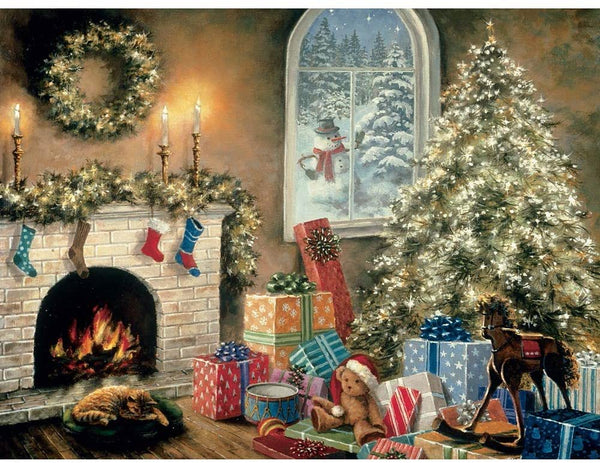 Bits and Pieces - Not a Creature was Stiring, Christmas Eve, Holiday - by Artist Nicky Boehme 300 Large Piece Glow in The Dark Puzzle