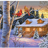 Bits and Pieces - 500 Piece Jigsaw Puzzle - Rustic Retreat - Snowy Winter Scene by Artist William Vanderdasson