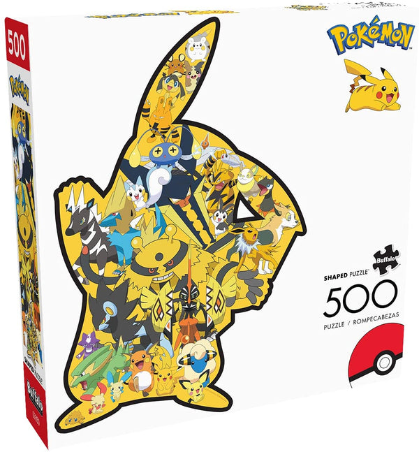 Buffalo Games - Pokemon - Pikachu Shaped Puzzle - 500 Piece Jigsaw Puzzle