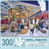 Bits and Pieces - 300 Piece Jigsaw Puzzle 18" x 24" - Coming Home for Christmas - Holiday Travel Steam Train Family Classic Train Station Jigsaw by Artist Trevor Mitchell