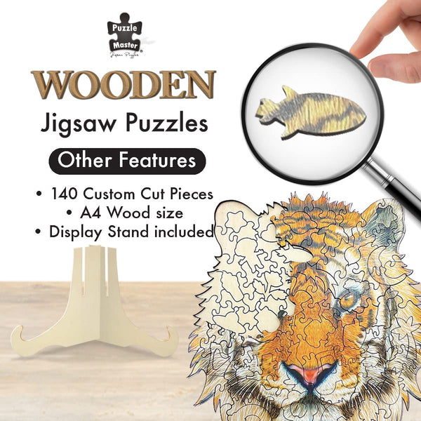 Puzzle Master - Tiger 2 Wooden Jigsaw Puzzle (130 Pieces)