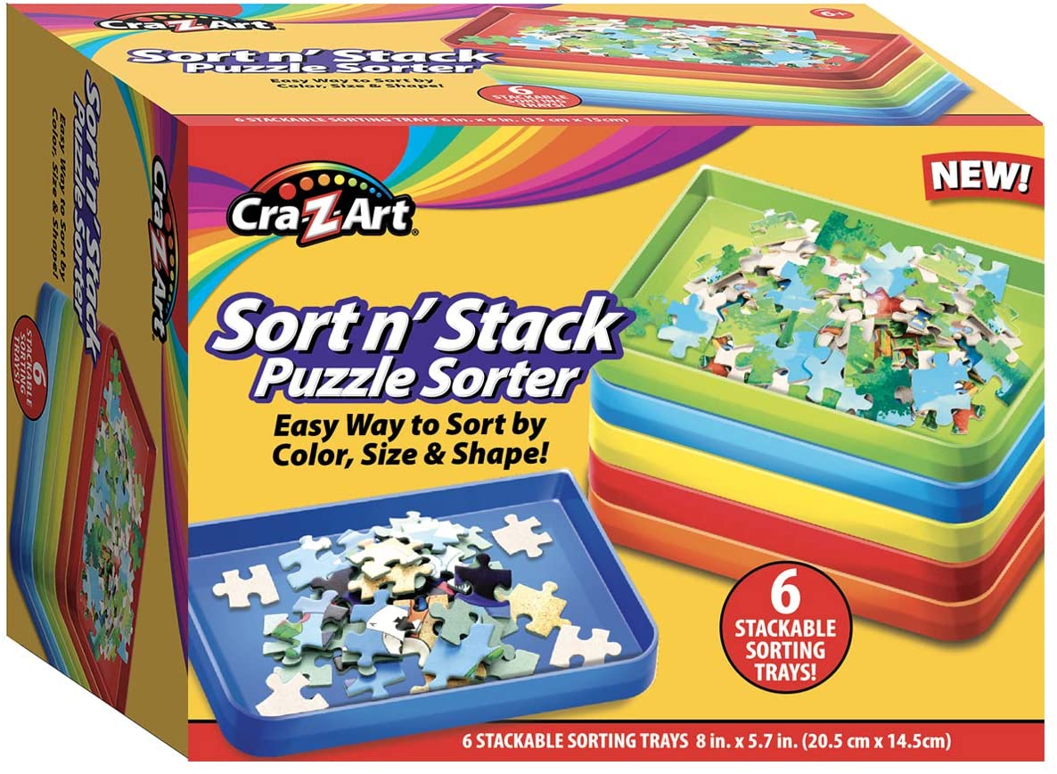 Sort Stack Puzzle Sort 'N' Stack Puzzle Sorter 6 Durable Colorful Plastic Sorters for Ji ...
