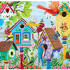 Bits and Pieces - 500 Piece Jigsaw Puzzle 18" X 24" - Birdhouse Garden - Colorful Birds, Birdhouses, and Butterflies Jigsaw by Artist Kathy Bambeck