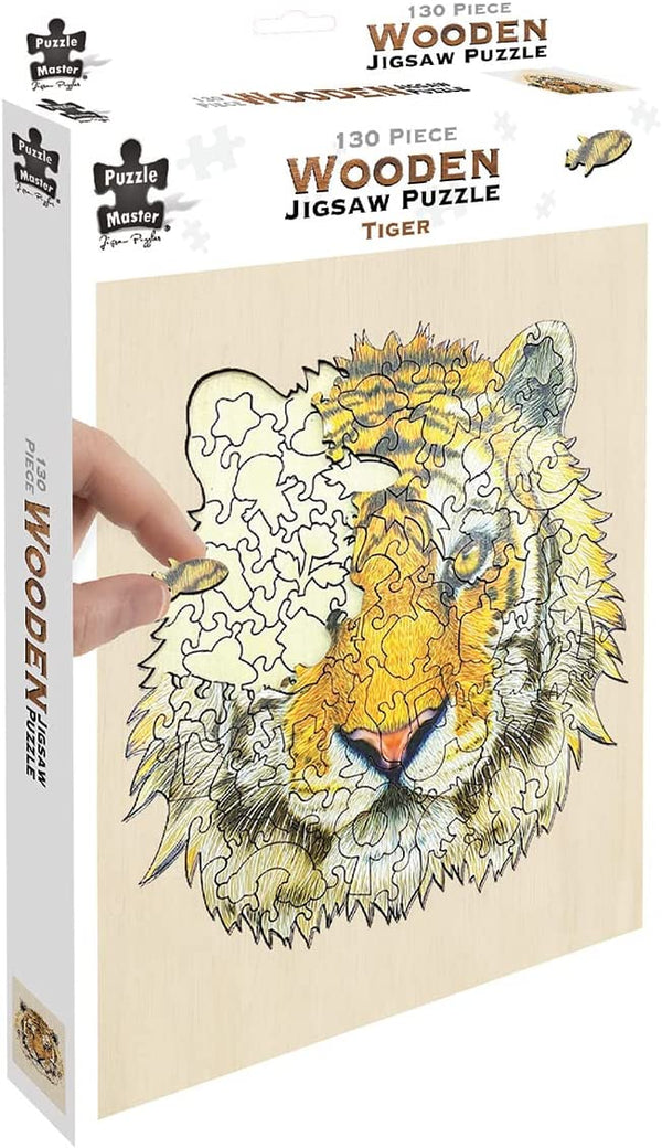 Puzzle Master - Tiger 2 Wooden Jigsaw Puzzle (130 Pieces)