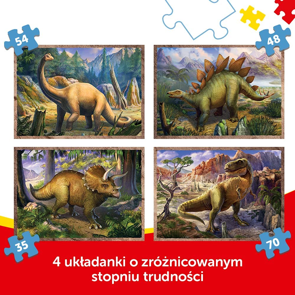 Puzzles de 35 à 70 pièces : 4 puzzles : Dinosaures intéressants