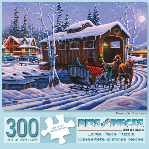 Bits and Pieces - Romantic Christmas by Geno Peoples Jigsaw Puzzle (300 Pieces)