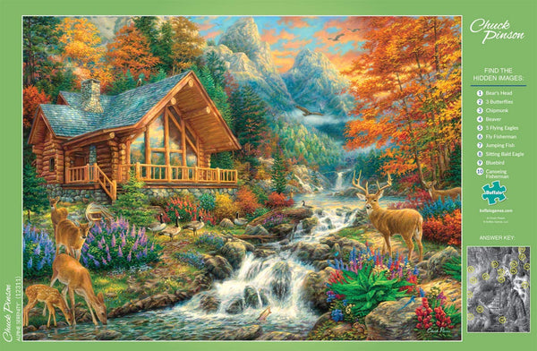 Buffalo Games - Alpine Serenity with Hidden Images by Chuck Pinson Jigsaw Puzzle (1000 Pieces)