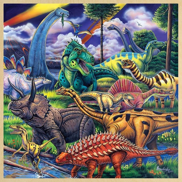 Masterpieces - Wood Fun Facts Dinosaur Friends Jigsaw Puzzle (48 Pieces)