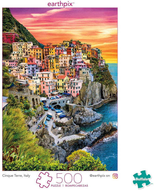 Buffalo Games - Earthpix Collection - Cinque Terre Sunset Jigsaw Puzzle (500 Pieces)