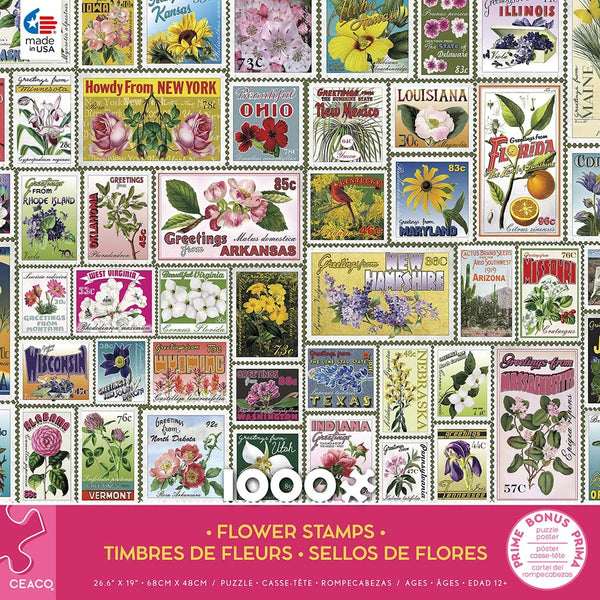 Ceaco - Stamps - Flowers Jigsaw Puzzle (1000 Pieces)