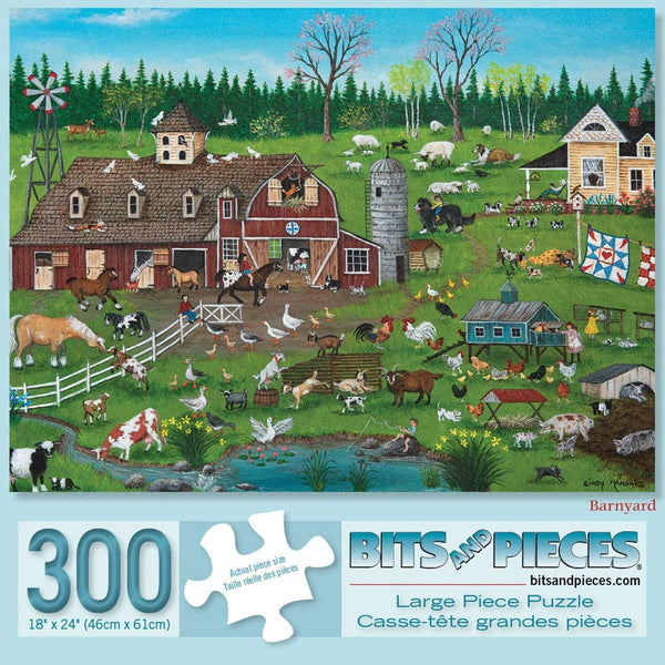 Bits and Pieces - Barnyard by Cindy Mangutz Jigsaw Puzzle (300 Pieces)