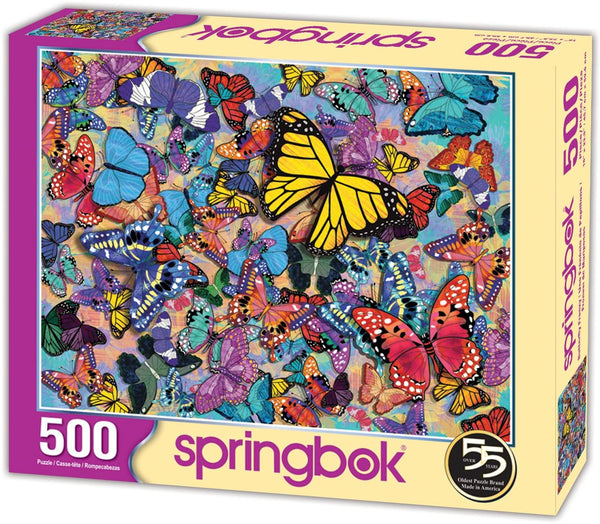 Springbok Puzzles - Butterfly Frenzy - 500 Piece Puzzle - Large 18