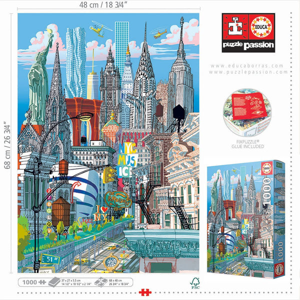 Educa - New York, Carlo Stanga Jigsaw Puzzle (1000 Pieces)