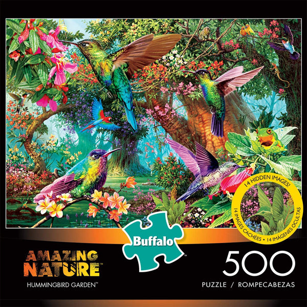 Buffalo Games - Hummingbird Garden - 500 Piece Jigsaw Puzzle with Hidden Images