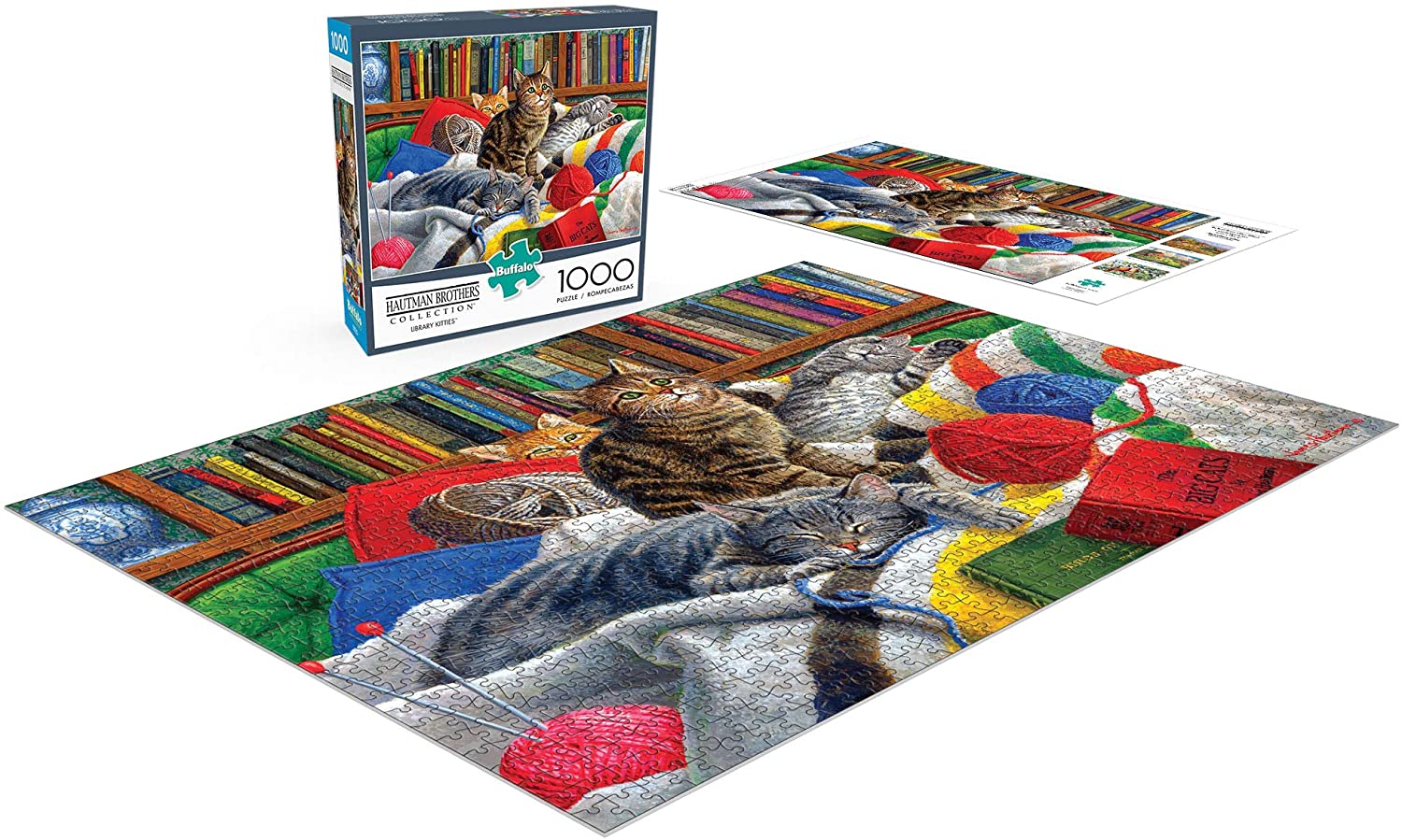 Cobble Hill: The Cat Library 1000 Piece Jigsaw Puzzle 