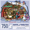 Bits and Pieces - 750 Piece Shaped Jigsaw Puzzle - Christmas Barn - Santa Winter Holiday Jigsaw by Artist Larry Jones