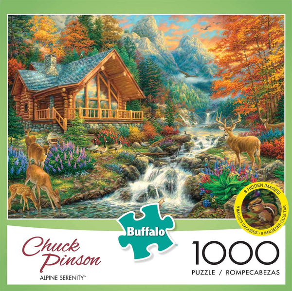 Buffalo Games - Alpine Serenity with Hidden Images by Chuck Pinson Jigsaw Puzzle (1000 Pieces)