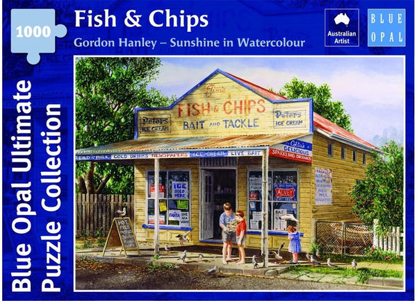 Blue Opal - Fish & Chips by Gordon Hanley Jigsaw Puzzle (1000 Pieces)