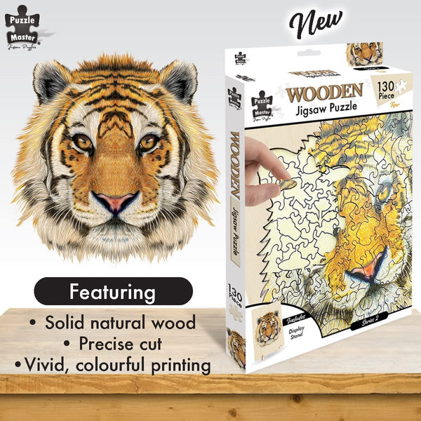 Puzzle Master - Tiger 2 Wooden Jigsaw Puzzle (130 Pieces)