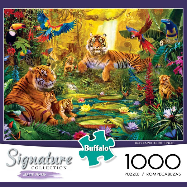 Buffalo Games - Signature Collection - Tiger Family in The Jungle - 1000 Piece Jigsaw Puzzle