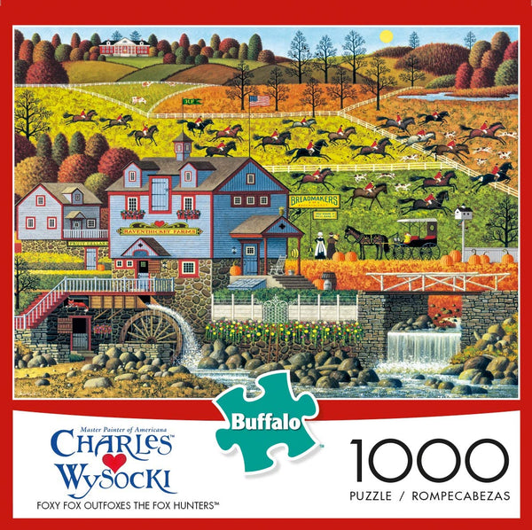 Buffalo Games - Charles Wysocki - Foxy Fox Outfoxes The Fox Hunters - 1000 Piece Jigsaw Puzzle
