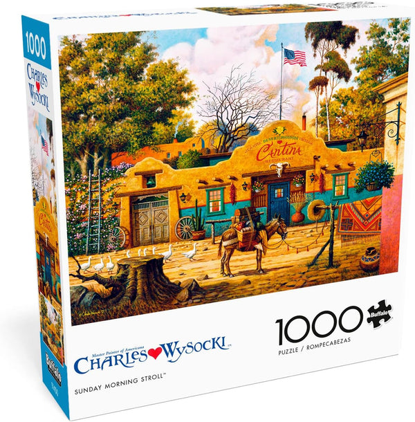 Buffalo Games - Charles Wysocki - Sunday Morning Stroll - 1000 Piece Jigsaw Puzzle, Multicolor
