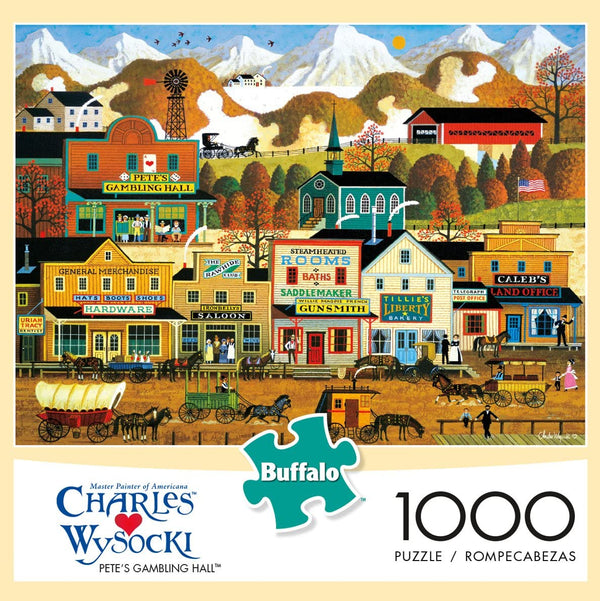 Buffalo Games Pete's Gambling Hall by Charles Wysocki Jigsaw Puzzle (1000 Piece)