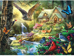 Bits and Pieces - Forest Cottage by Larry Jones Jigsaw Puzzle (1000 Pieces)