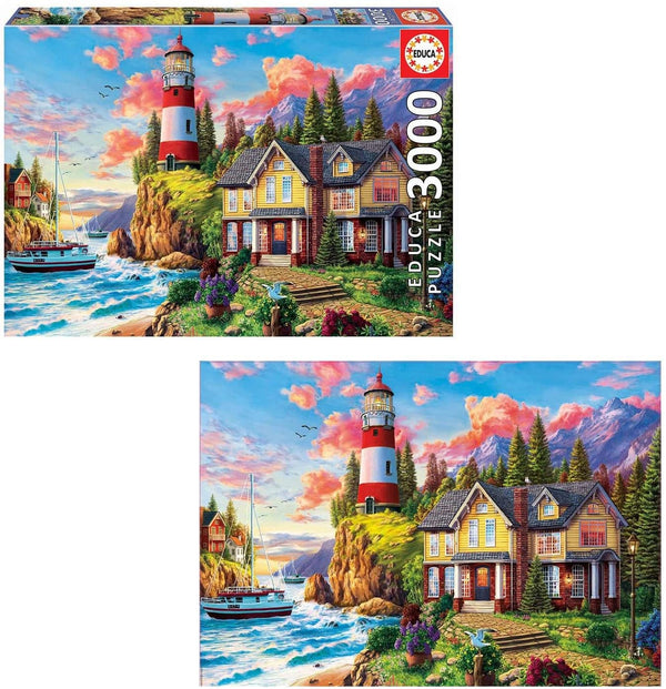 Educa - Lighthouse Near Ocean Jigsaw Puzzle (3000 Pieces)